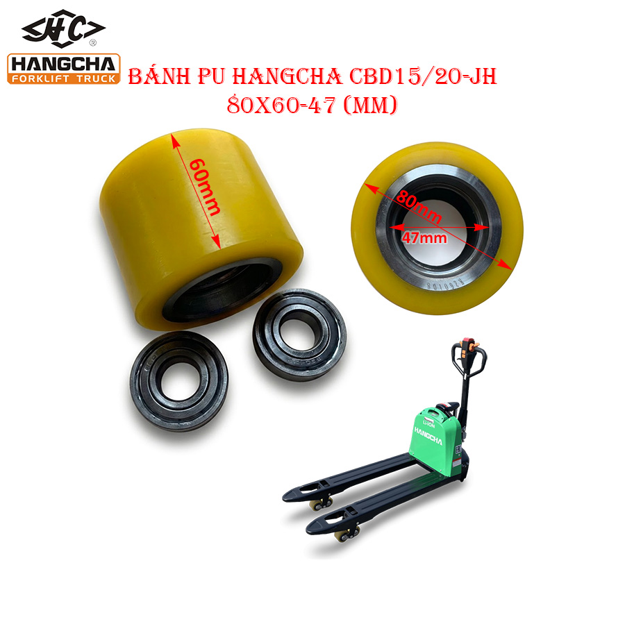 Bánh PU 80x60 xe nâng Hangcha CBD20-JH