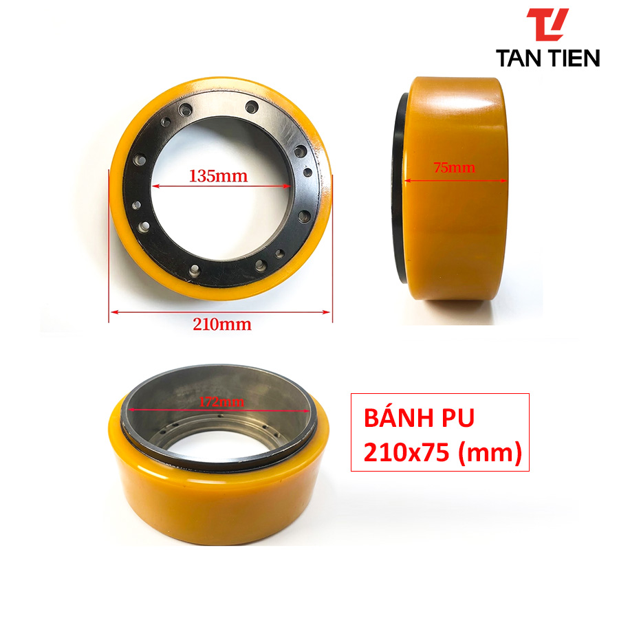 Bánh PU xe nâng Noblelift 210x75
